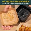50/100/150/200Pcs Air Fryer Paper Liner Square Air Fryer Reusable Non-Stick Parchment Papers Oil-Absorbing Paper Air Fryers