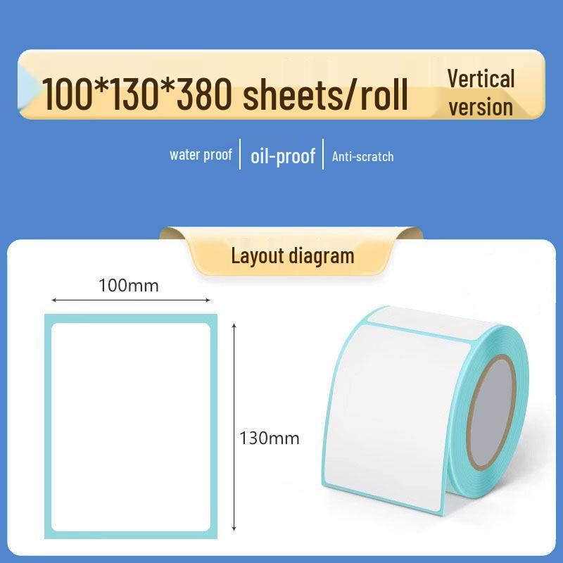 Double Row Thermal Paper Self-Adhesive Labels for QR Code & Barcode Printing, Water/Oil/Heat-Resistant, Free Shipping