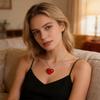 10Pieces Acrylic Charm Handmade Keychain Pendant Heart Shape Decorative Pendant Craft Accessories Corrosion Resistant