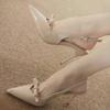 Sandali da Donna 2025 Estate Sexy Punta Affusolata Tacchi Alti Nuovo Marchio Designer Eleganti Slip On Festa Abito Sandali da Donna Zapatos