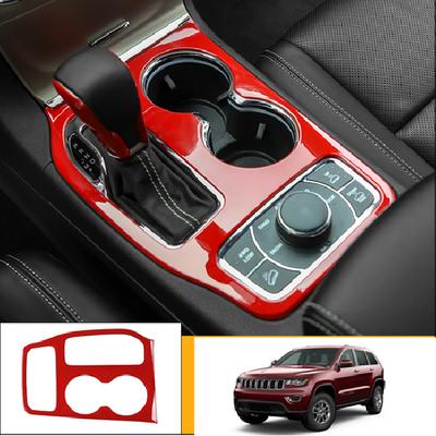 For Jeep Grand Cherokee 16- Red Plastic Car Interior Gear Panel Cover Trim