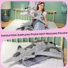 Airplane Model Plush Soft Throw Pillow With Blanket Large Padded Space Plush Airplane Toy Cushion