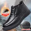 First layer cowhide winter men's cotton shoes genuine leather wool warm middle-aged leather boots velvet dad men's Northeast men's shoes