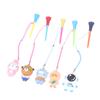 Plastic Tee Golf Tee With Rope Cartoon Pattern Anti-Lost Ball Rack
