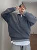 Unisex Retro Faux Two-Piece V-Neck Sweater - Casual Knitwear for Autumn/Winter