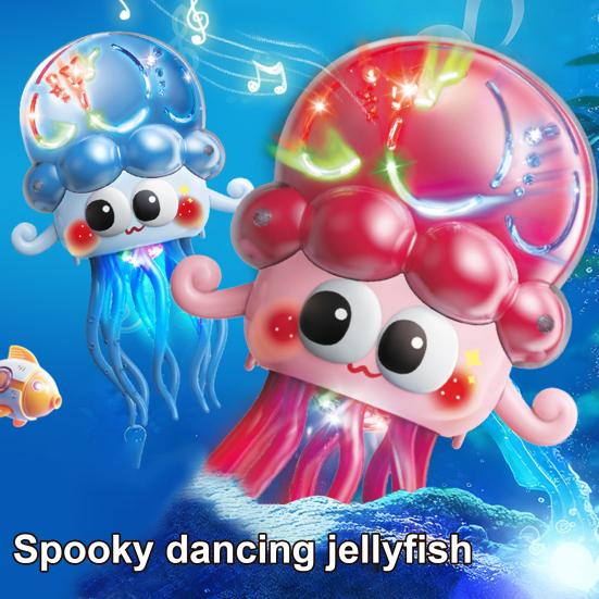 Electric Dancing Jellyfish Toy with LED Lights Music Obstacle Avoidance Octopus Toy Toddlers Boys Girls Interactive Cartoon Sea Animal Toy
