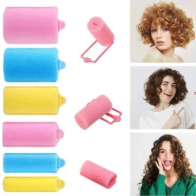 6-14 adet yumuşak sünger köpük yastık bigudiler bigudiler kuaför berber DIY bukleler kuaförlük seti DIY ev saç şekillendirici araçları