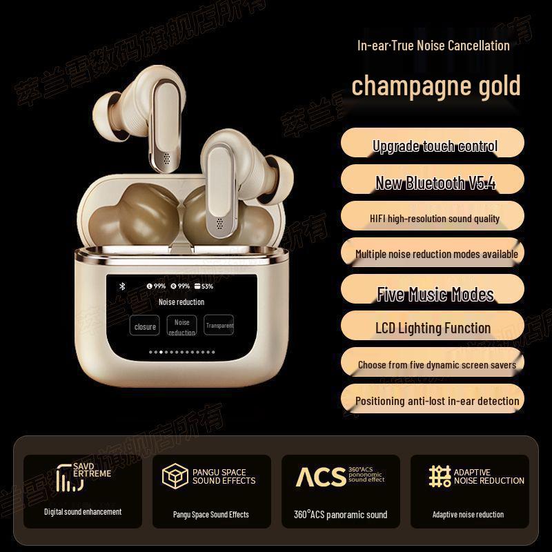2026 New Model Smart Bluetooth Earbuds: Touchscreen, Active Noise Cancelling, Heavy Bass, In-Ear, Touch Control, Sports-Friendly.