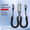 66W Retractable Elbow Splitter Data Cable for Apple, Huawei, Type-C, Fast Car Charging