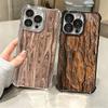 Vintage Wood Grain Pattern Soft Phone Case For iPhone 15 16 17 Air 14 Pro Max 16E Plus 13 12 Mini Plating Anti-Fall Fundas