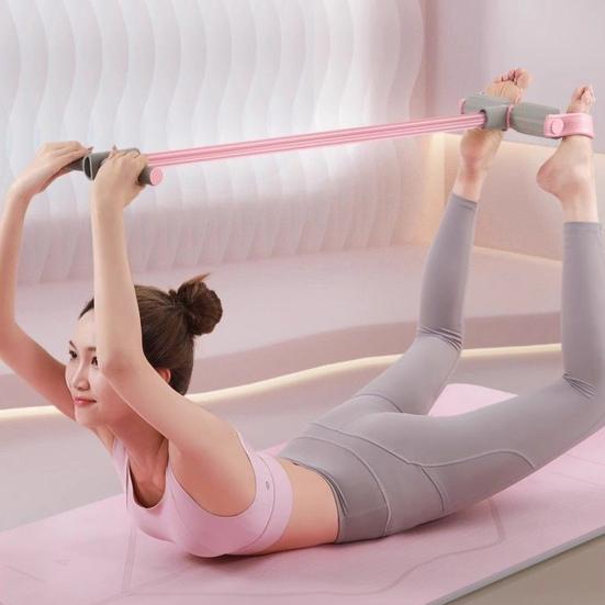 Pedal Resistance Band with Handle 4/6-Tube Pedal Ankle Puller Elastic Sit-up Pull Rope Men Women Yoga Pedal Workout Band Exercise Equipment