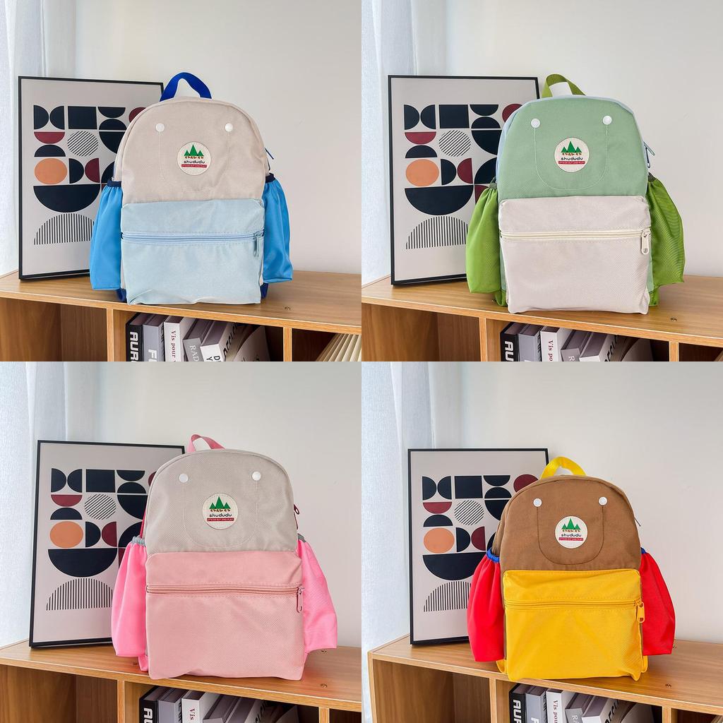 Cute Children Dual Backpack For Kindergarten With Breathable Oxford Fabric And Cushioned Straps