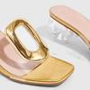 Fashion Fashion Transparent PVC Strange Style Slippers Women Luxury Metal Decoration Designer Shoe Comfortable Open Toe Beach Flip Flops