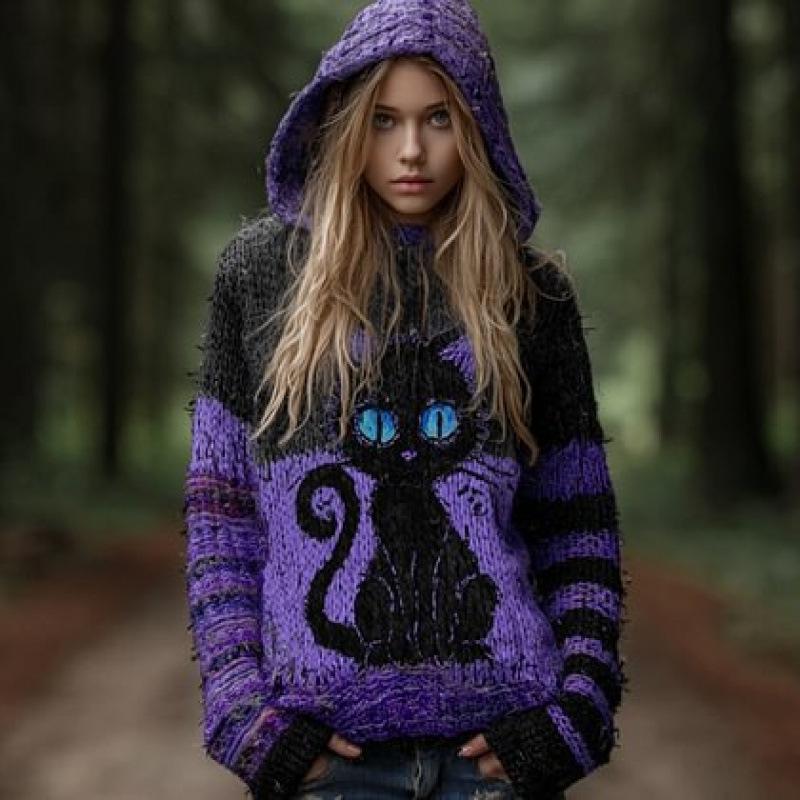 2025 European & American Cross-Border Halloween Loose Hooded Sweatshirt with 3D Print