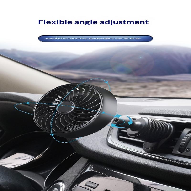 Air Vent 3 Speed 5V 1A Car Usb Cooling Fan 360 Degree Adjustable Air Outlet Car Fan 5-Blade Low Noise For Car Truck Suv Sedan