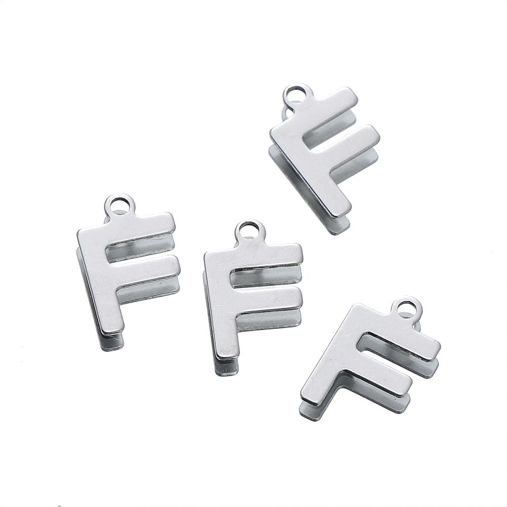 50 Stück Edelstahl 12mm Englische Buchstaben A-Z Anhänger für DIY Halsketten Schmuckherstellung Zubehör
