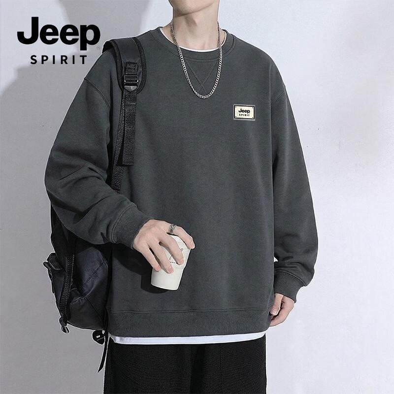 JEEP SPIRIT Men's Versatile Crew Neck Sweatshirt