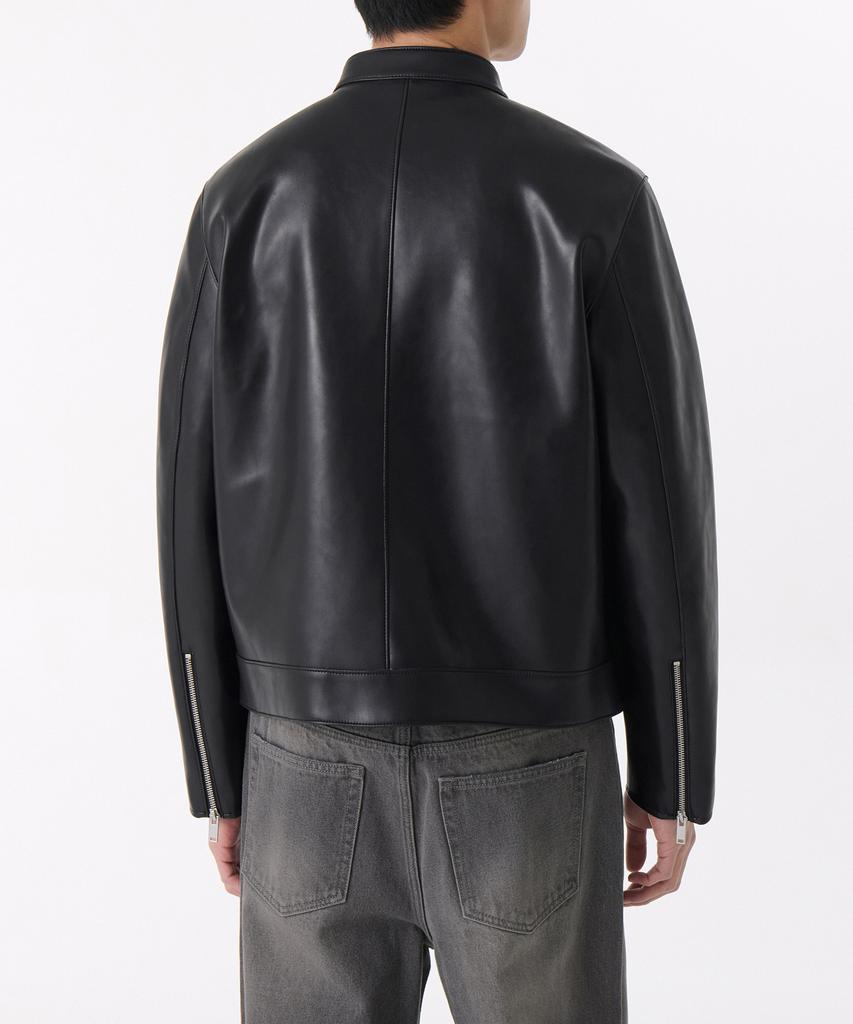 Musinsa Standard Synthetic Leather Cafe Racer Jacket [Black]