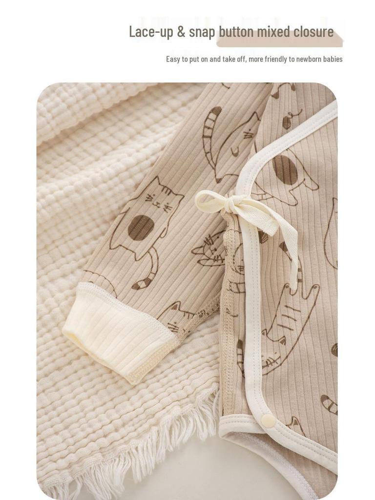 Four Seasons Newborn Baby Romper with Belly Protection: Spring-Autumn Long Sleeve Bodysuit