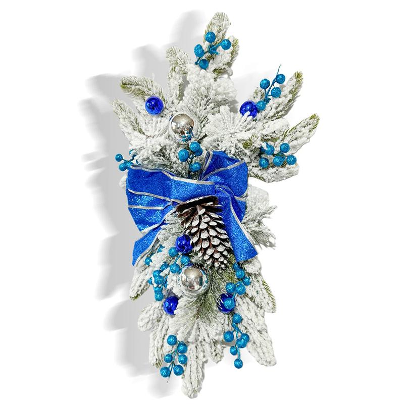 

Festive Christmas Upside-Down Staircase Ornaments Home Wall Decorations Christmas Wreaths Handicrafts for Creating Atmosphere синий