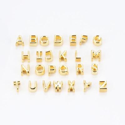 Gold Plated English Letter Beads: New DIY Charm Bracelet Accessories Gift for Women