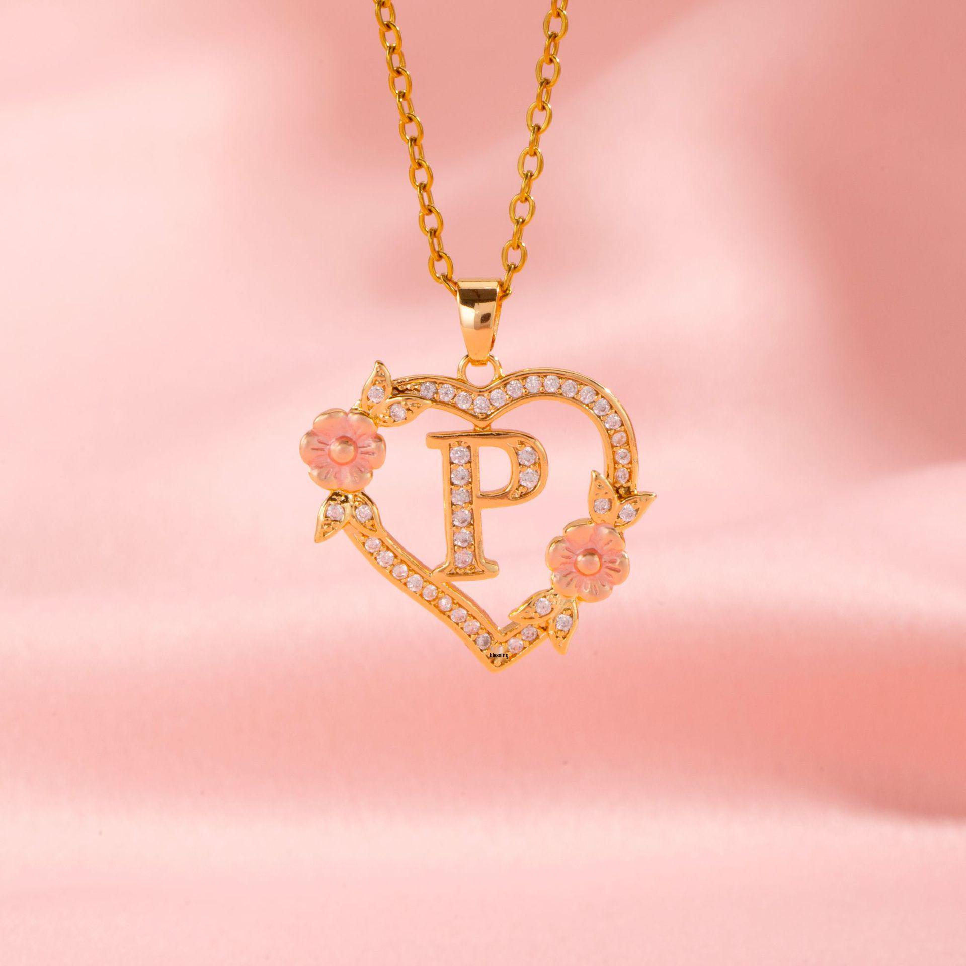 

Модное роскошное ожерелье с подвеской в виде сердца и цветка для женщин With chain