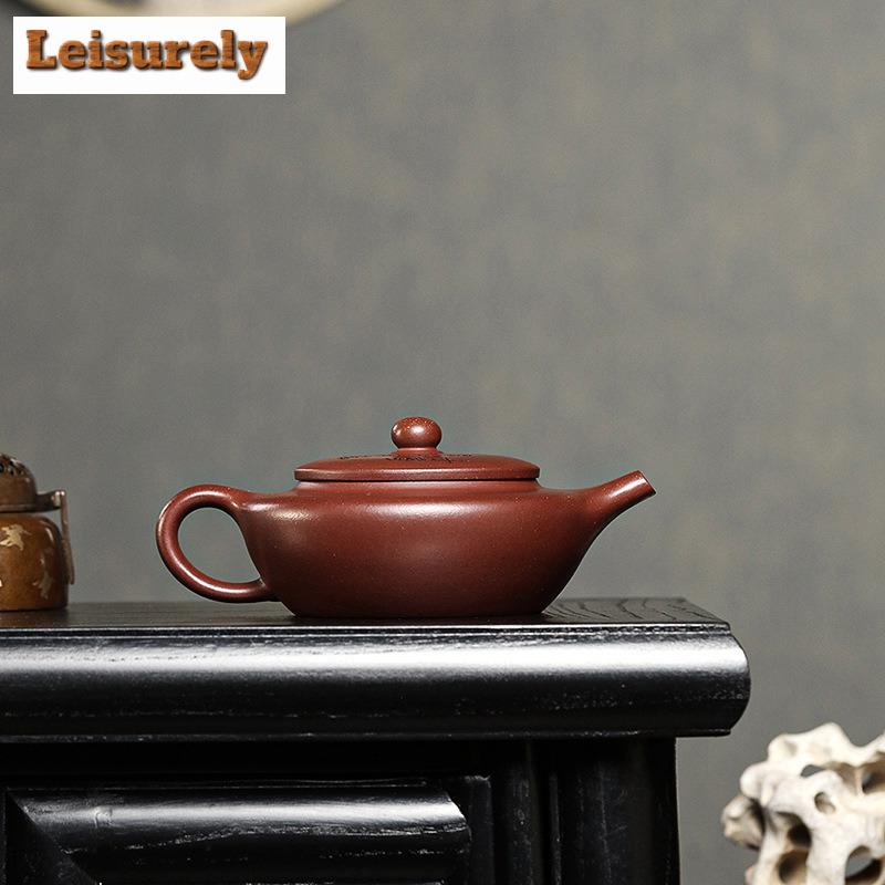 240ml Luxury Yixing Purple Clay Teapots Famous Master Handmade Bian Pot Raw Ore Purple Mud Kettle Chinese Zisha Tea Set Craft