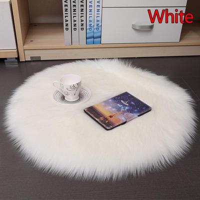 Cuscino per Sedia Invernale Peluche 35x35cm Copertura Rotonda Moda Soggiorno Morbido