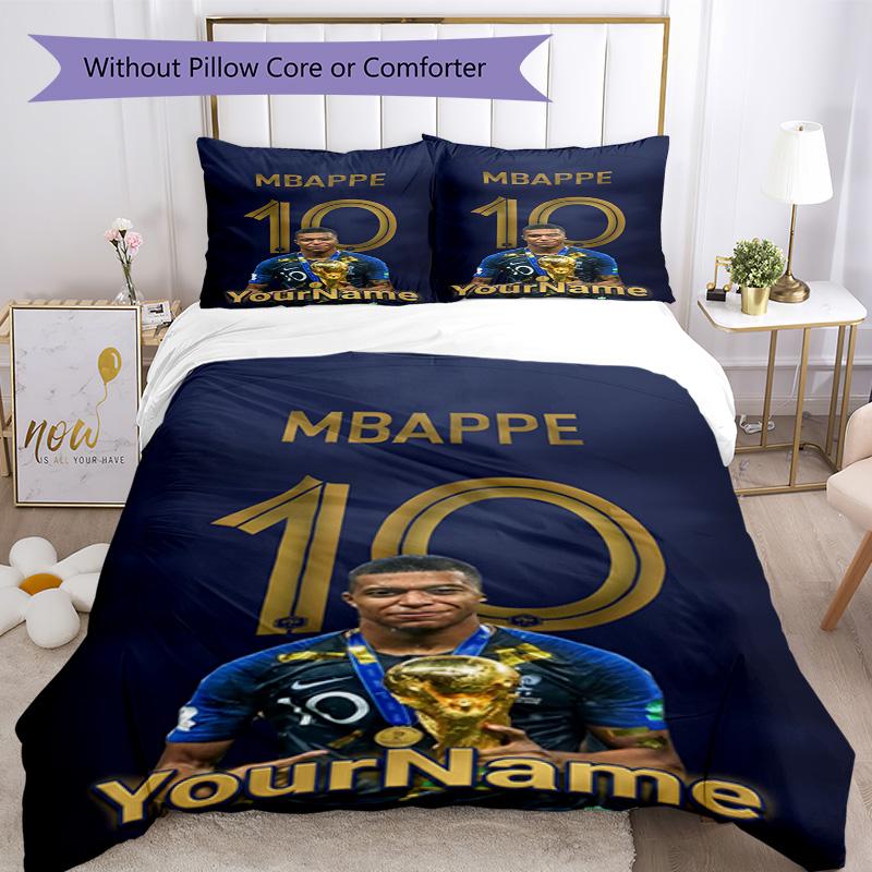 Mbappe 199 Customize your name Bedding Set Breathable Duvet Cover with Pillowcases Home Decoration Birthday Gift
