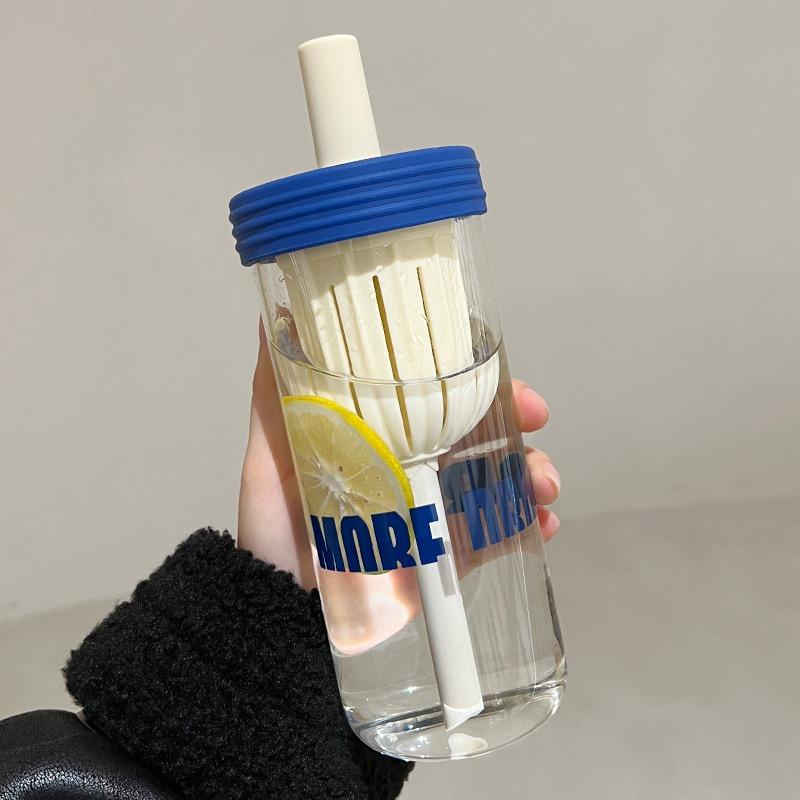 Iced Coffee Cup with Lids and Straws 20 Oz Water Coffee Milk Cup Large Capacity Tea and Water Separation Straw Cup