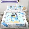 3pcs Duvet Cover Set (1*Duvet Cover + 2*Pillowcase, Without Core), Bluey Print Soft All‑Season Bedding Set, Home Bedroom Decor Gift