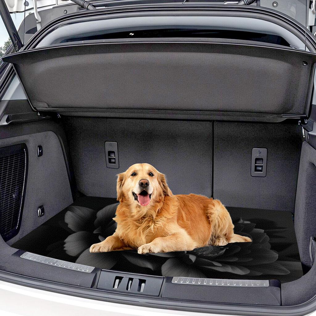 1pc Dark Gothic Large Floral Cool Individual Car Trunk Mat Car Interior Protection Trunk Mat Durable Polyester Floor Liner Safe