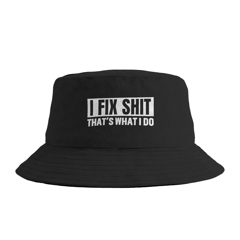 That'S What I Do I Fix Stuff And I Know Things Funny Dad Bucket Hat Summer Funny Fisherman Hats For Men Women Beach Travel Caps