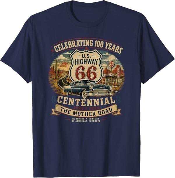 Vintage Highway 66 100 Jaar Centenaire Jubileum Souvenir T-shirt