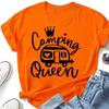 Cute Camping Queen T-shirts For Women Summer Tee Shirt Femme Casual Queen Short Sleeve Camping Round Neck Tops T-shirts