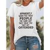 European Size Creative Monogram Printed T-shirt, Casual Round Neck Bottom Shirt, Spring and Summer Vacation Short-sleeved T-shirt, Women's Swear