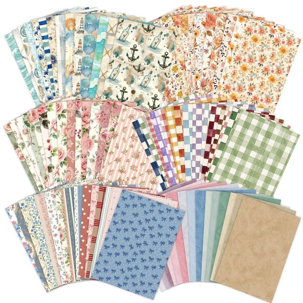 30 Fogli Carta Artigianale Floreale Vintage Carta Pattern Pattern Retro Ditsy Blocco Carta per Journaling