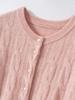 Soft Cashmere Knit Cardigan - Women's Autumn/Winter Solid Color Single-Breasted Cable Knit Round Neck Outerwear
