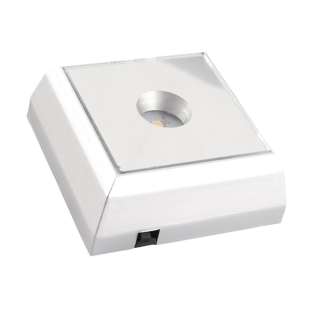 LED Lamp Base Stand Holder for Acrylic Statue Artware Display Silver