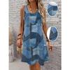 Women's Fashionable Printed Casual Sleeveless Dress, Machine Washable, Comfortable and Versatile