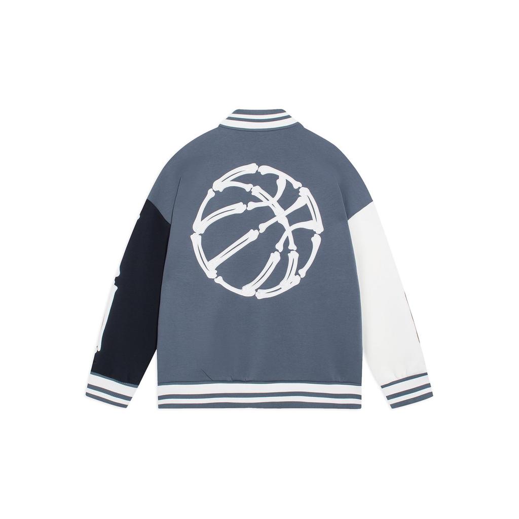 Li-Ning Letter Logo Print Single-Breasted Long Sleeve Jacket Men Jacket Thunder-Grey AJDSB17-4