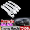 For Toyota Avensis 2003 - 2008 Chrome Door Handle Cover Trim Set T250 T25 2004 2005 2006 2007 Accessories Sticker Car Styling