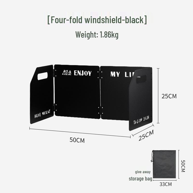 Outdoor Ultra-Light Aluminum Alloy Windshield for Folding Stove - 8/10 Pieces