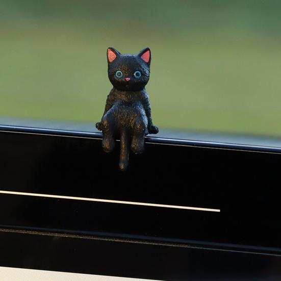 Χαριτωμένο Φιγουρίνι Γάτας Διακόσμηση Οθόνης Υπολογιστή Μίνι Ρητινένιο Στολίδι Γάτας Διακόσμηση Ταμπλό Αυτοκινήτου για Σπίτι Γραφείο Γραφείο Διακόσμηση Αυτοκινήτου