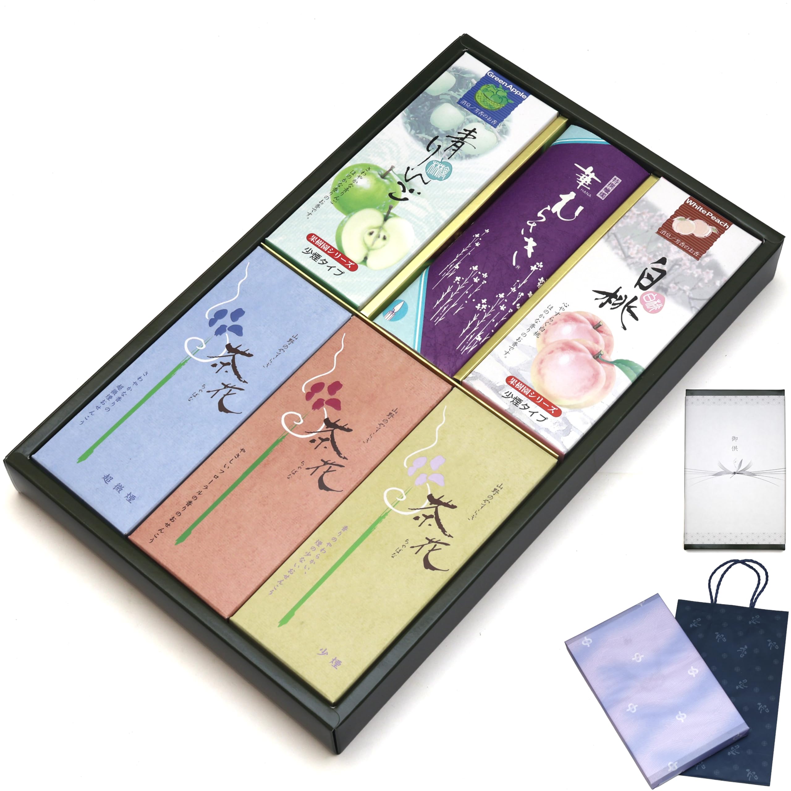 

Подарочный набор благовоний «Сочувствие» [5 видов чайных цветов, сандал, внутренняя упаковка, сумка для переноски в комплекте, свеча] Сделано в Японии, мало дыма, подарочные благовония, для