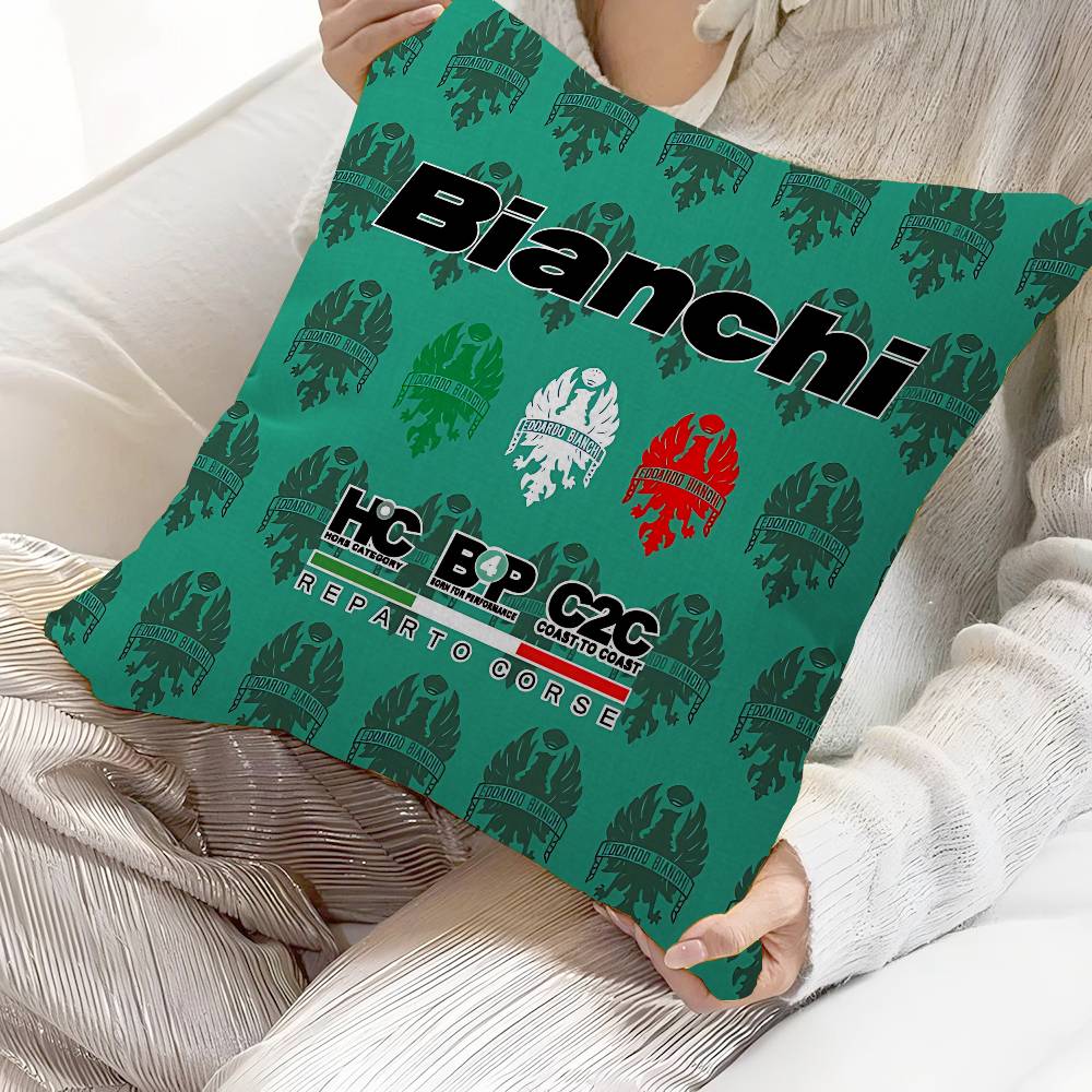 BBianchiS Bike Logo Pillow Cushion Cover Pillowcase Living Room Sofa Home Decor Customized