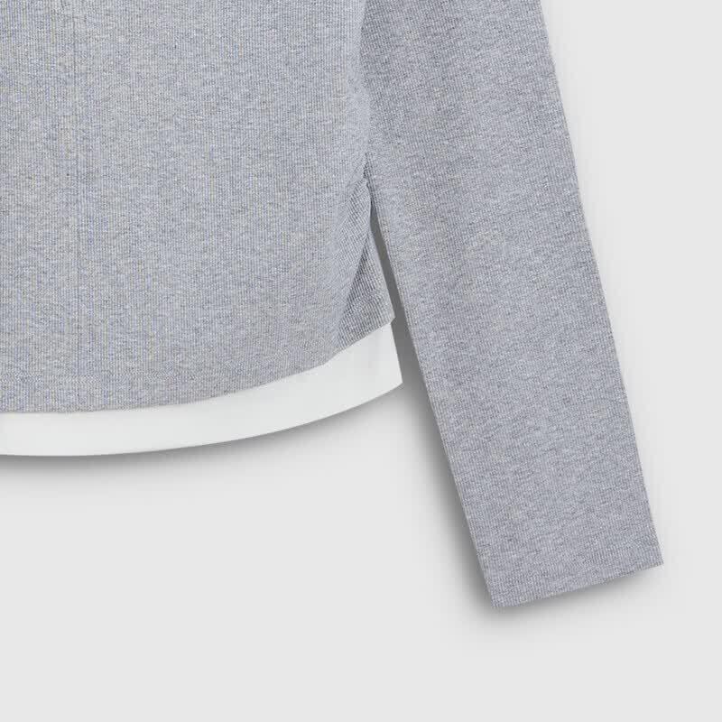 GAP Women's Ribbed Slim-Fit Faux Two-Piece Hooded Knit Cardigan