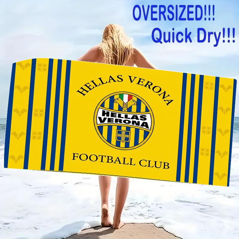 Hellas Verona Fc Print Beach Towel, Large Soft Quick Dry Towel for Beach Camping Swimming