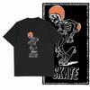 2026 Black Skeleton Skate Skate Match Graphic Tshirt Grunge Print Soft Cotton Short Sleeve Unisex Casual Daily Tee