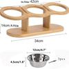 Creative Wooden Pet Bowl Stand,Home Three-In-One Wooden Cat Bowl Stand,Solid Wood Cat Neck-Protecting Water And Food Basin Stand